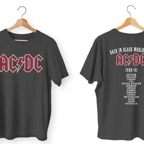 AC/DC Back in Black Album Adult T-shirt - Etsy