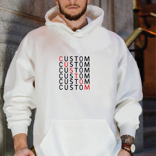 Black Box Logo On White Hoodie Custom Box Logo Hoodies, 47% OFF
