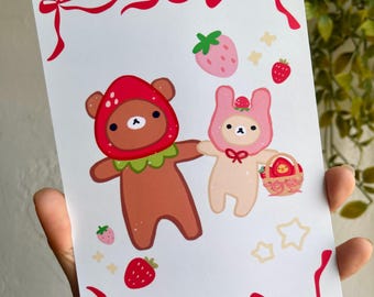 Strawberry Bears Print (5x7)