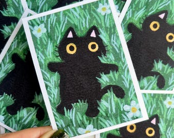 Relaxing Kitty Mini Print- ACEO Print 2.5 in. x 3.5 in.