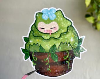 Moss Creature Sticker, Vinyl Die Cut Stickers Water Resistant Kawaii Stickers
