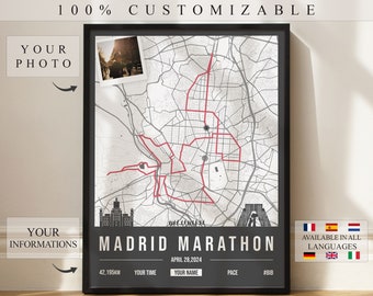 Madrid Marathon 2024 Poster - Customizable - Wall Decor - Marathon Print - Marathon Gift - Custom Print - Madrid Marathon - Maratón