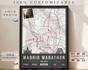 Madrid Marathon 2024 Poster - Customizable - Wall Decor - Marathon Print - Marathon Gift - Custom Print - Marathon de Madrid - Maratón