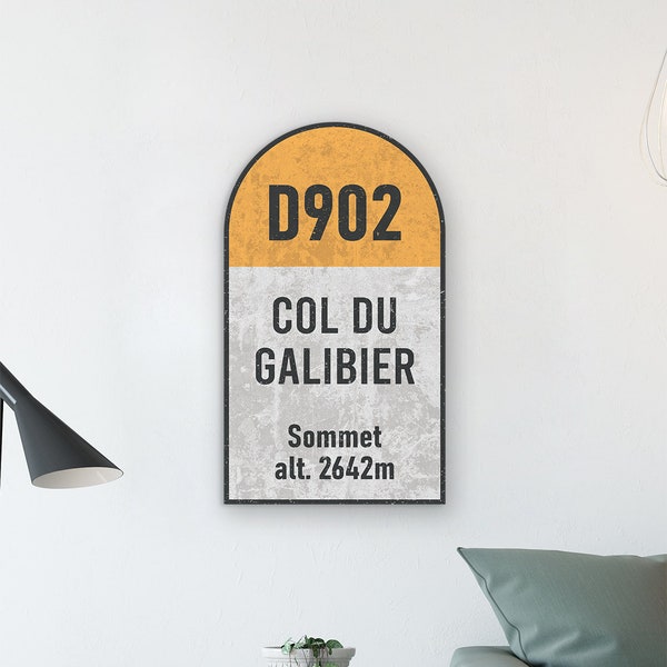 Col du Galibier  - Panneau cycliste de col - Sommet de Vélo - Cadeau pour cycliste