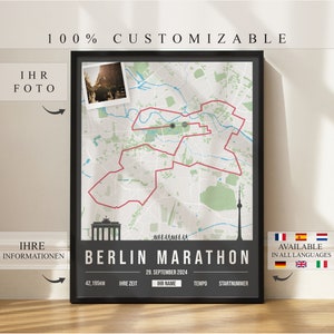 Personalisiertes Poster für den Berlin-Marathon 2024 – Wanddekoration – Marathon-Druck – Marathon-Geschenk – personalisiertes Poster