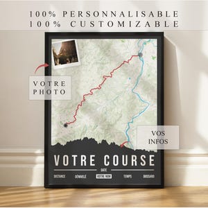 Gepersonaliseerde marathonrouteposter - Race- en routekaart - Finishersposter met tijd en naam - Cadeau voor triatlonlopers