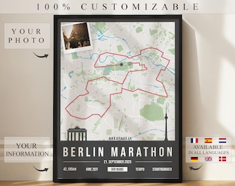 Personalized Poster for Berlin-Marathon 2025 – Wanddekoration – Marathon-Druck – Marathon-Geschenk – Personalized Poster
