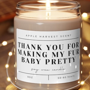 Thank You Dog Groomer Candle – Pet Grooming Appreciation Gift for Fur Stylists, Cat Groomers, Doggy Daycare & Spa Workers