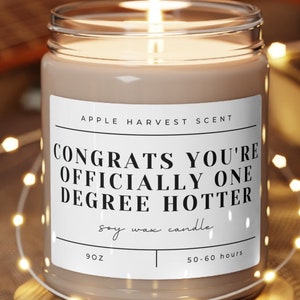 College Graduate Soy Wax Candle Masters Degree Graduation Gift For Him PHD Congrats Bachelors Grad Mom Graduating Class Of 2025 Present
