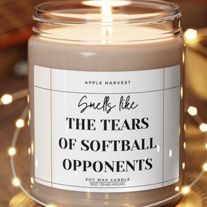 Funny Softball Mom Candle, Coach Gift, Softball Team Spirit, Senior Player Gift, High School Softball, Teen Girls Sports Gift