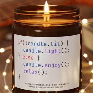Coding Genius Candle, Computer Scientist Gift, Software Engineer Candle, Coder Programmer, Computer Science Gift, Tech Lover, Developer