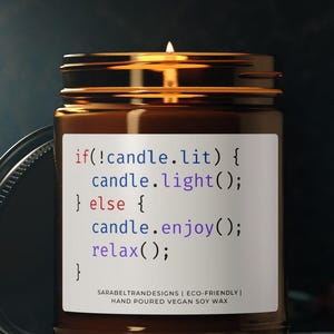 Coding Genius Candle, Computer Scientist Gift, Software Engineer Candle, Coder Programmer, Computer Science Gift, Tech Lover, Developer
