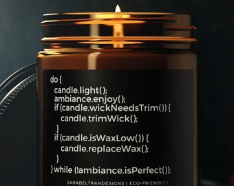 Funny Java Language Candle, C++ Valid Program, Computer Science Software Developer Gift, Coder Developer Engineer Programmer, Medical Coding