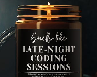 Computer Coder Soy Wax Candle, Software Engineer Medical Coding Developer Humor Decor