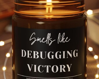Programmer Soy Wax Candle, Debugging Victory Coder Developer Geeky Office Humor Decor