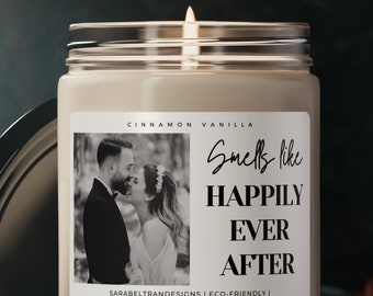 Personalized Photo Soy Wax Candle, Custom Anniversary Couple Long Distance Keepsake