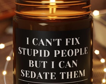 Funny General Anesthesia Soy Wax Candle – CRNA Nurse Anesthetist Tech Gift, Anesthesiologist Assistant, Surgical Medical Humor Present
