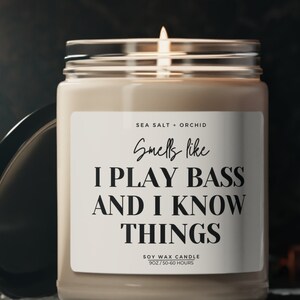 Funny Bass Guitar Player Soy Wax Candle, Bassist Guitarist Gift Ideas For Best Friend Musician Coach, Music Teacher Present High School 2025
