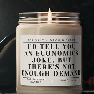 Funny Economics Teacher Soy Wax Candle, Unique High School Economist Classroom Decor, Economics Class Gift Idea From Students, End Of Year