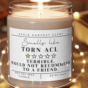 Funny Knee Surgery Soy Wax Candle, Get Well Soon Torn ACL Post Operation Gift For Best Friend, Fast Recovery Present, Sending Lots Of Love