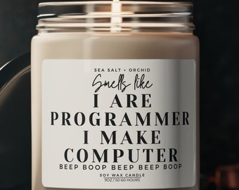 Funny Computer Programmer Candle, Software Developer Gift