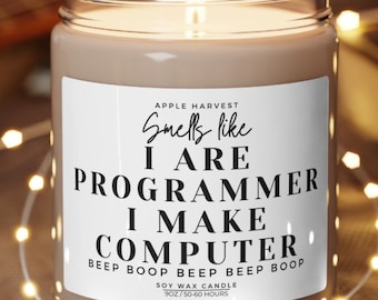 Funny Computer Programmer Soy Wax Candle, Coding Gift, Computer Science Developer Present, Software Engineer, Geeky Coder Coworker Gift
