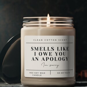 I&#39;m Sorry Soy Wax Candle – Sentimental Apology Gift, Last Minute Regrets, Forgiveness, Heartbreak, Breakup & Makeup, Reconciliation Gift