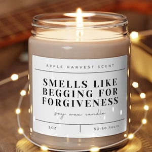 I&#39;m Sorry Soy Wax Candle, Apology Gift, Breakup & Makeup Candle, Forgiveness Gift, Sentimental Regret Candle, Heartfelt Reconciliation