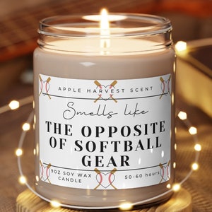 Funny Softball Mom Coach Soy Wax Candle, Softball Gift for Dad, Teen Girls, Senior Boys, High School Team Player, Sports Captain Gift