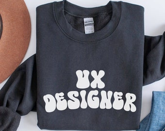 UX Designer Crewneck Sweatshirt, Retro Web Designer Sweater, Graphic Designer Gift, UI Design Women in Tech
