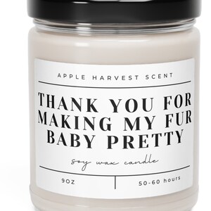Thank You Dog Groomer Soy Wax Candle Fur Stylist Gift For Cat Groomers Dog Grooming Workers Appreciation Caretaker Puppy Doggy Daycare Spa