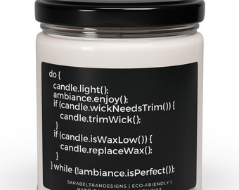 Java Language Soy Wax Candle, Software Developer Coder Engineer Medical Coding Humor Decor