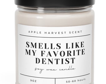 Dentist Appreciation Thank You Gift Soy Wax Candle Pediatric Dental Hygienist Office Decor Ortho RDA Student Graduation Orthodontist Present