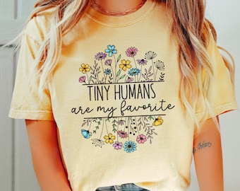Tiny Humans Shirt Infant Early Childhood Daycare School Toddler Teacher T-Shirt Childcare Tee Day Care Provider Gift 4K Head Start Educator