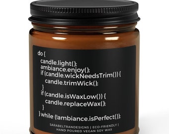 Funny Java Language Candle, C++ Valid Program, Computer Science Software Developer Gift, Coder Developer Engineer Programmer, Medical Coding
