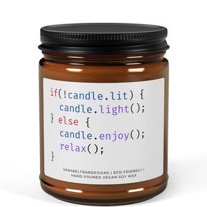 Coding Genius Candle, Computer Scientist Gift, Software Engineer Candle, Coder Programmer, Computer Science Gift, Tech Lover, Developer