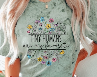 Tiny Humans Shirt Infant Early Childhood Daycare School Toddler Teacher T-Shirt Childcare Tee Day Care Provider Gift 4K Head Start Educator