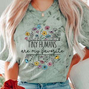 Tiny Humans Shirt Infant Early Childhood Daycare School Toddler Teacher T-Shirt Childcare Tee Day Care Provider Gift 4K Head Start Educator