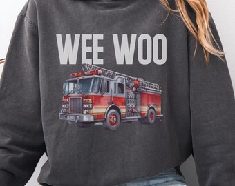 Funny Firefighter Truck Comfort Colors Hoodie, Fire Department Appreciation Sweatshirt Gift Future Fireman Firewoman, Colleague Graduation