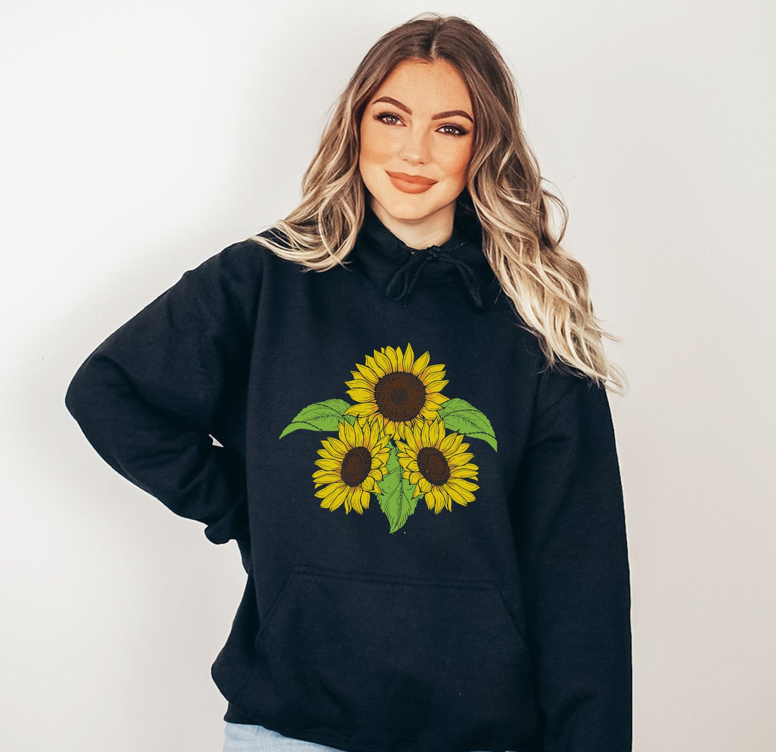 Sunflower Hoodie Sunflower Gifts Flower Hoodie Floral Etsy
