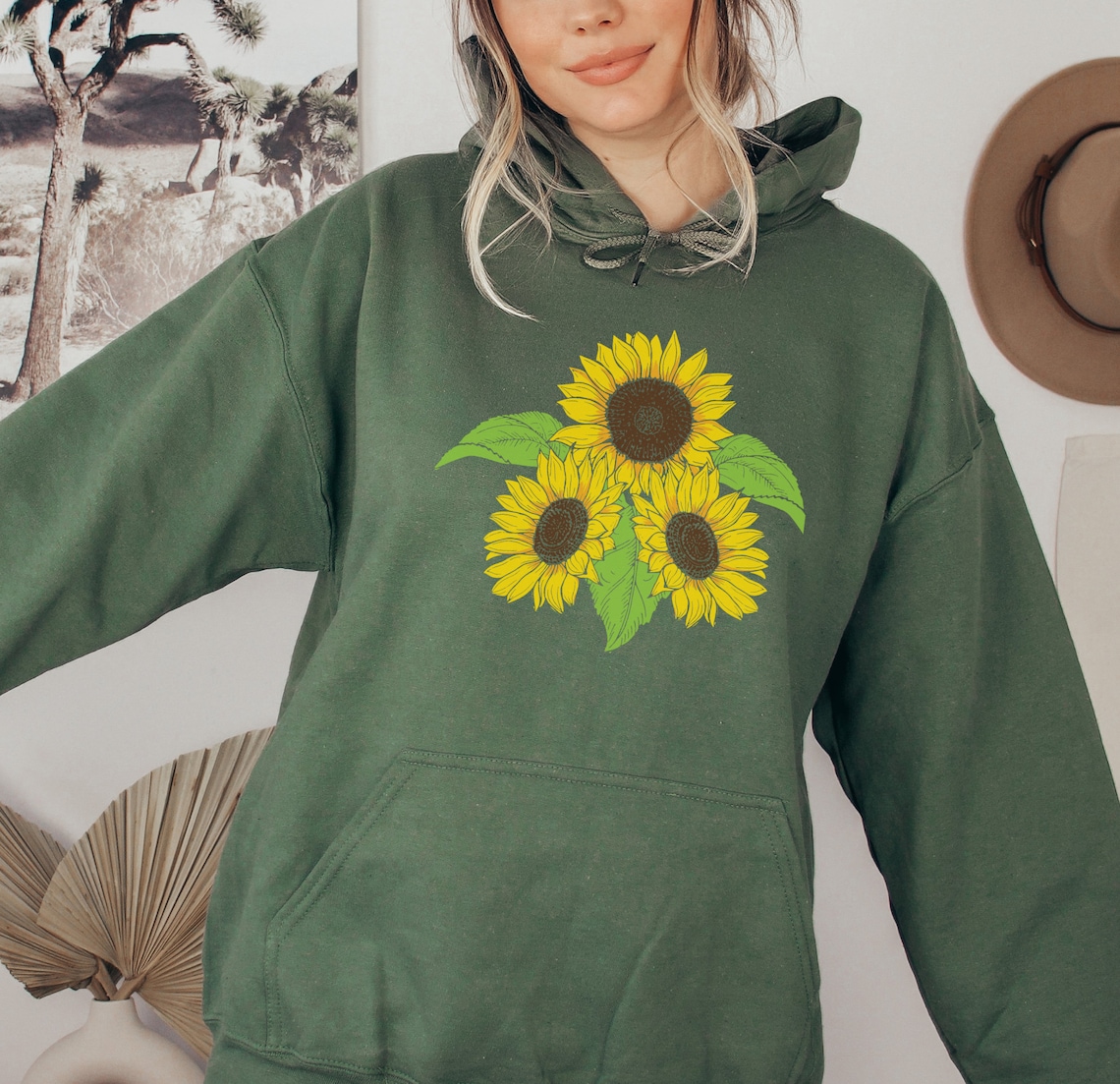 Sunflower Hoodie Sunflower Gifts Flower Hoodie Floral Etsy