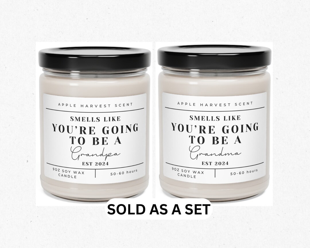 Personalized Iui Pregnancy Announcement Grandparents Soy Wax Etsy