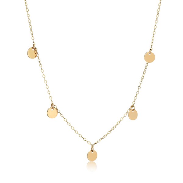 Gold Disc Necklace Etsy