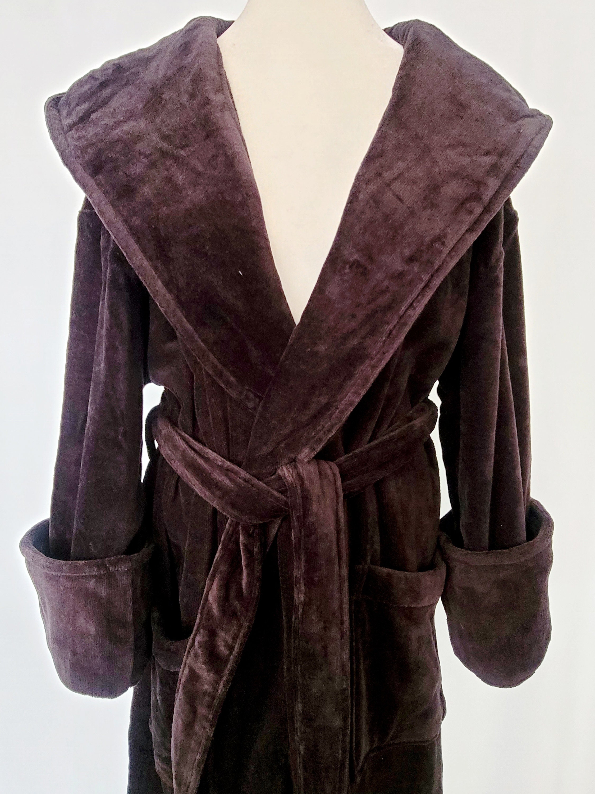 Velour Hooded Robe - Etsy
