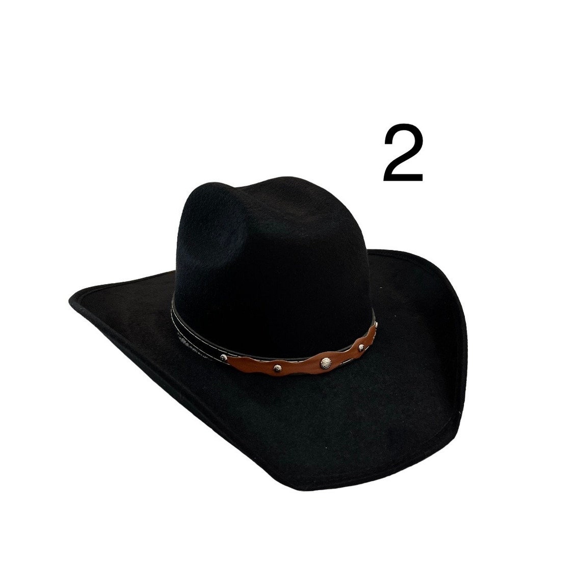Kids/youngs/teens Black Felt Cowboy Hat / Western Hat Etsy