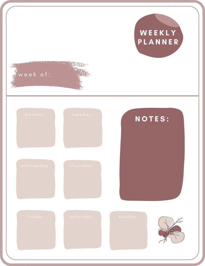 Cute Printable Weekly Planner Planner Insert Personal Etsy