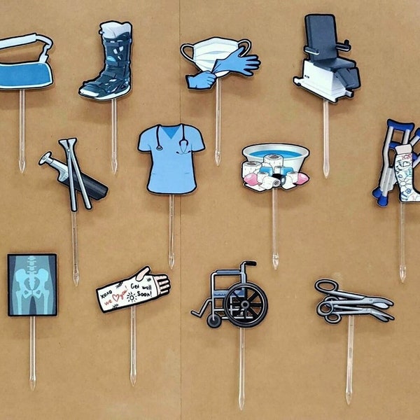 Orthopedic Medical Foot Doctor Sports Medicine Cupcake Toppers
