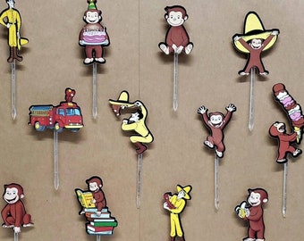 Monkey George Cupcake Toppers