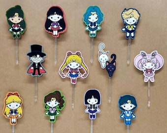 Chibi Sailor Girls Anime Cupcake Toppers