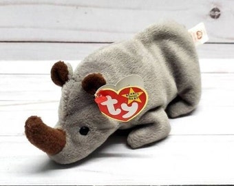 Spike Rhino ty Beanie Baby Rare Vintage Plush